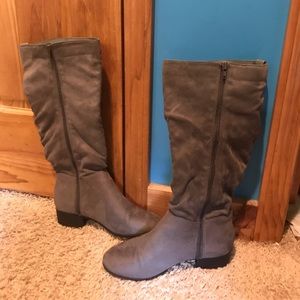 Tall gray boots